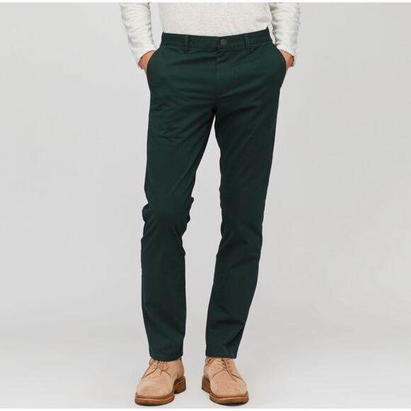 Bonobos Straight Leg Dark Green Chino Pant Size 31/32 - Picture 1 of 9